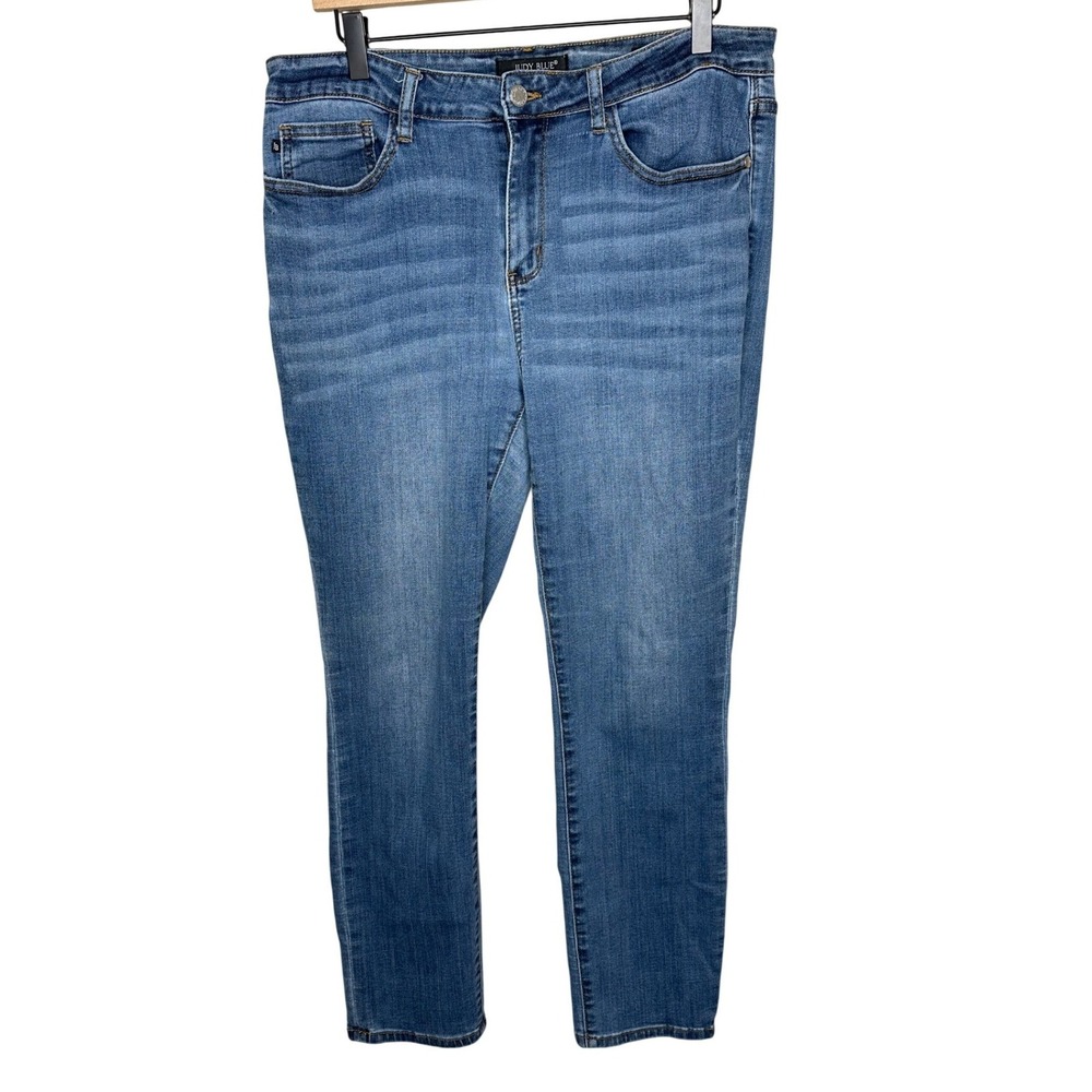 Judy Blue Jeans Womens 32 15 Dark Wash High Rise Straight Leg Stretch Denim EUC